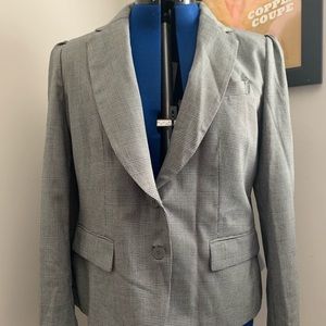 New York & Company Grey Plaid Blazer